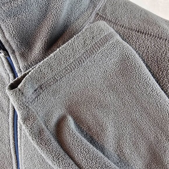 Eddie Bauer Fleece Mens Medium Gray Fast Fleece 100 Quarter Zip Pullover Light - Picture 5 of 10